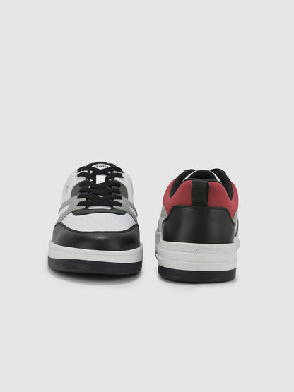 Men's Black & White Colourblock Casual Sneakers