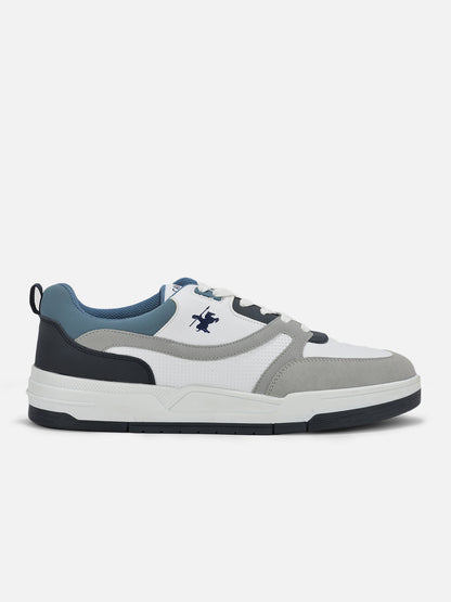 Men's White & Grey Casual Sneakers Shoes