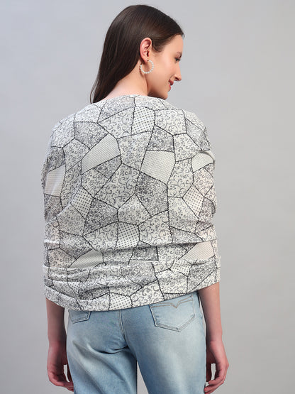 Women's Printed Beige Scarf