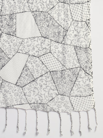 Women's Printed Beige Scarf