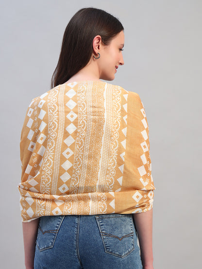 Women's Printed Beige Scarf