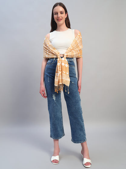 Women's Printed Beige Scarf