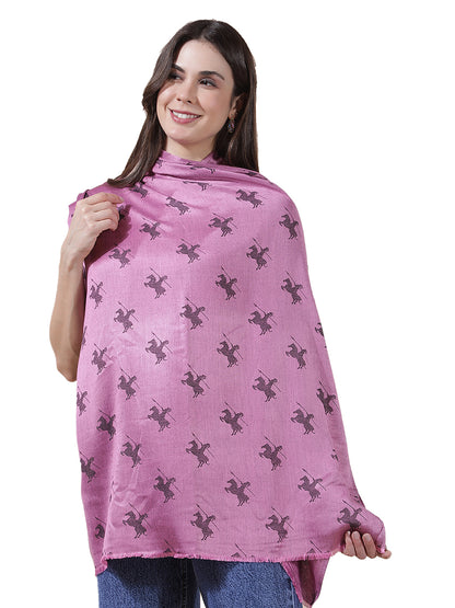 Women's Printed Pink Scarf