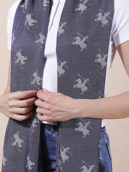 Women's Printed Navy Scarf