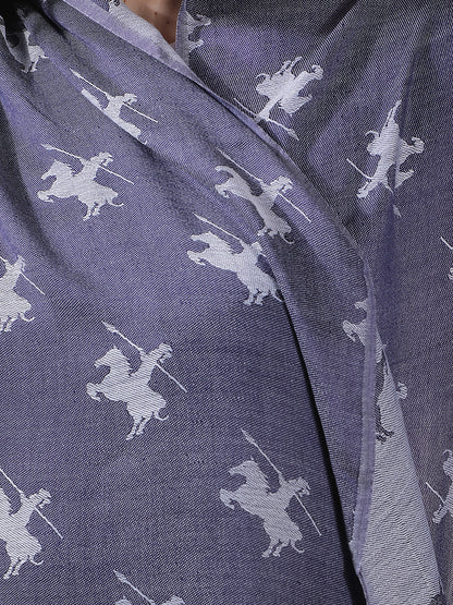 Women's Printed Navy Scarf