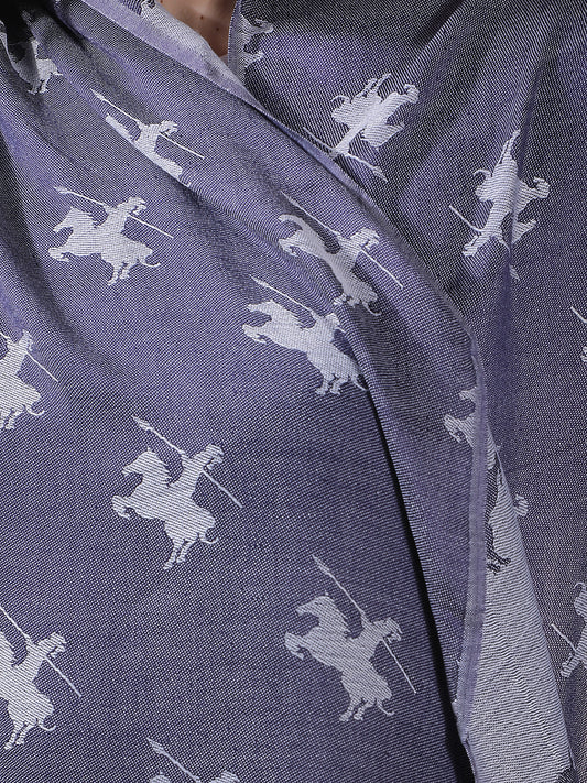 Women's Printed Navy Scarf