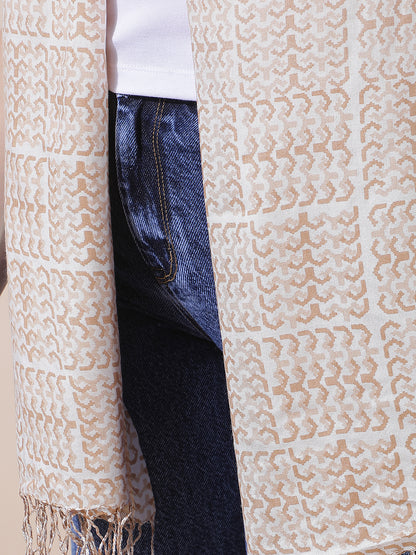 Women's Printed Beige Scarf