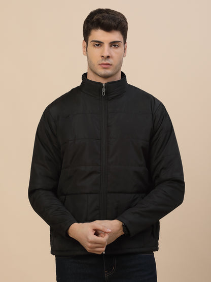 Jacket for Men | Premium Casual Jacket Smart Fit Mock Neck Poly Blend Fabric Solid Pattern