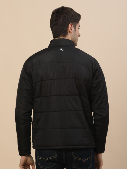 Jacket for Men | Premium Casual Jacket Smart Fit Mock Neck Poly Blend Fabric Solid Pattern
