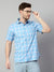 Cantabil Cotton Checkered Blue Half Sleeve Regular Fit Casual Shirt for Men with Pocket (7114311139467)