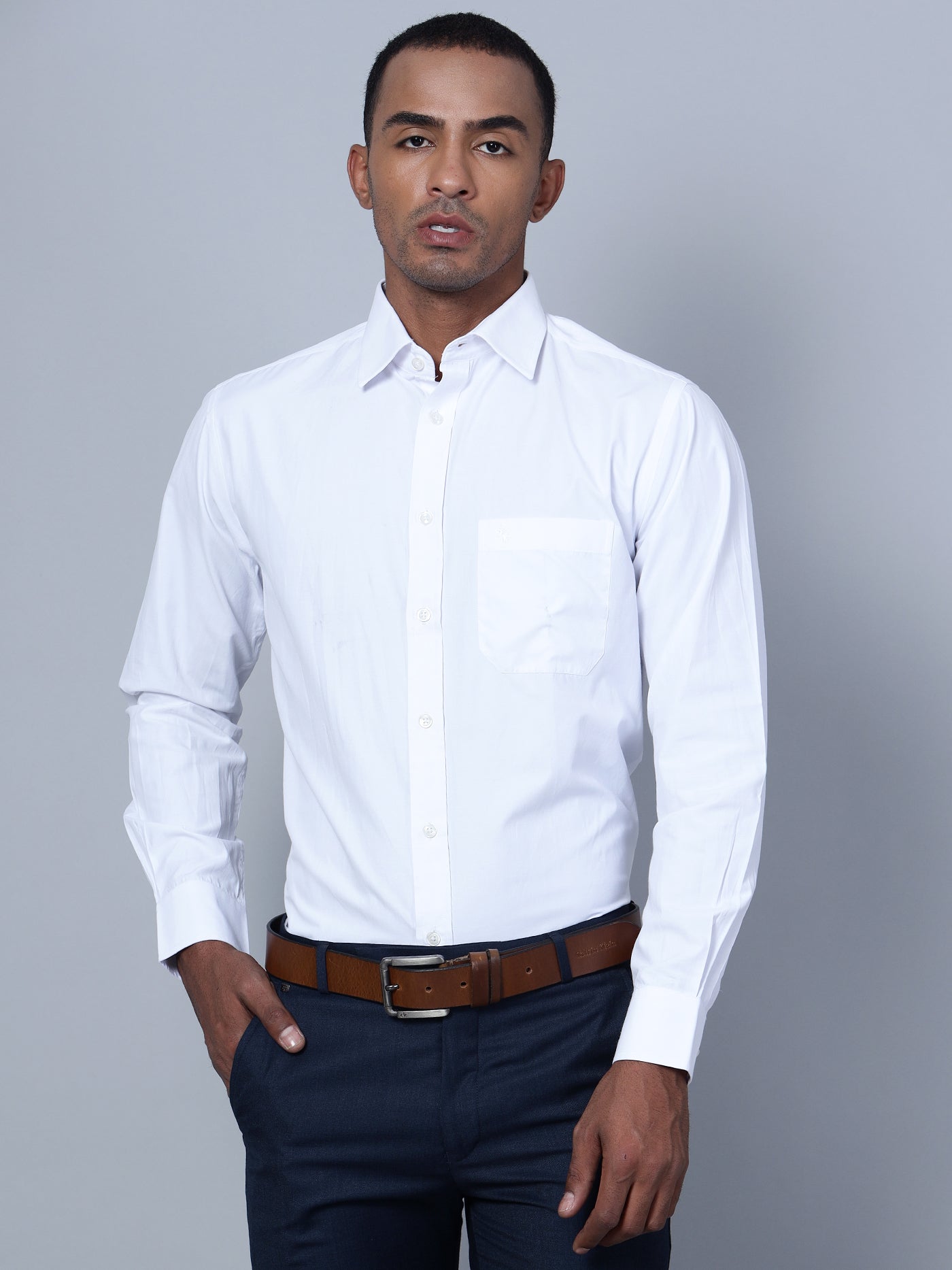 Cantabil Men White Formal Shirt (7135804719243)