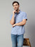 Cantabil Cotton Checkered Blue Half Sleeve Regular Fit Casual Shirt for Men with Pocket (7114312089739)