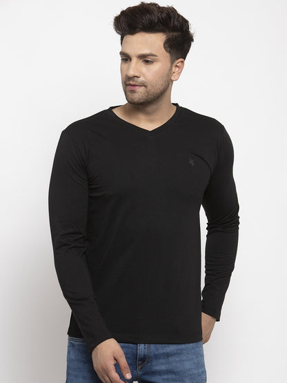 Men's Cotton Solid Button-Down Regular Fit T-Shirt