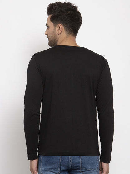 Men's Cotton Solid Button-Down Regular Fit T-Shirt