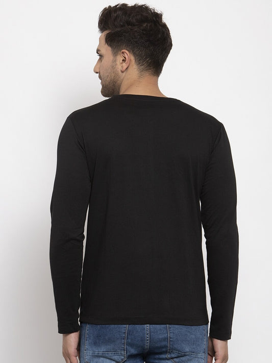 Men's Cotton Solid Button-Down Regular Fit T-Shirt