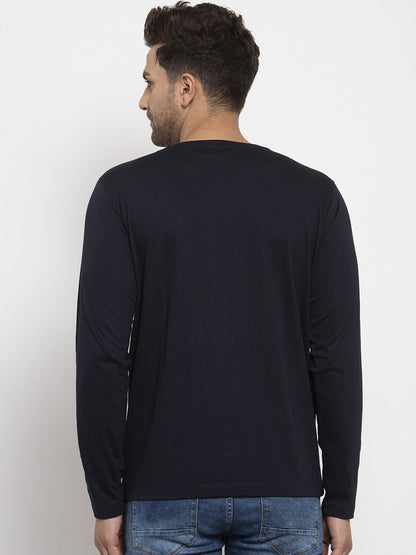 Men's Cotton Solid Button-Down Regular Fit T-Shirt