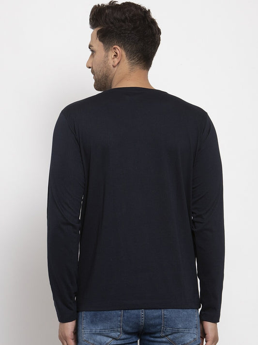 Men's Cotton Solid Button-Down Regular Fit T-Shirt