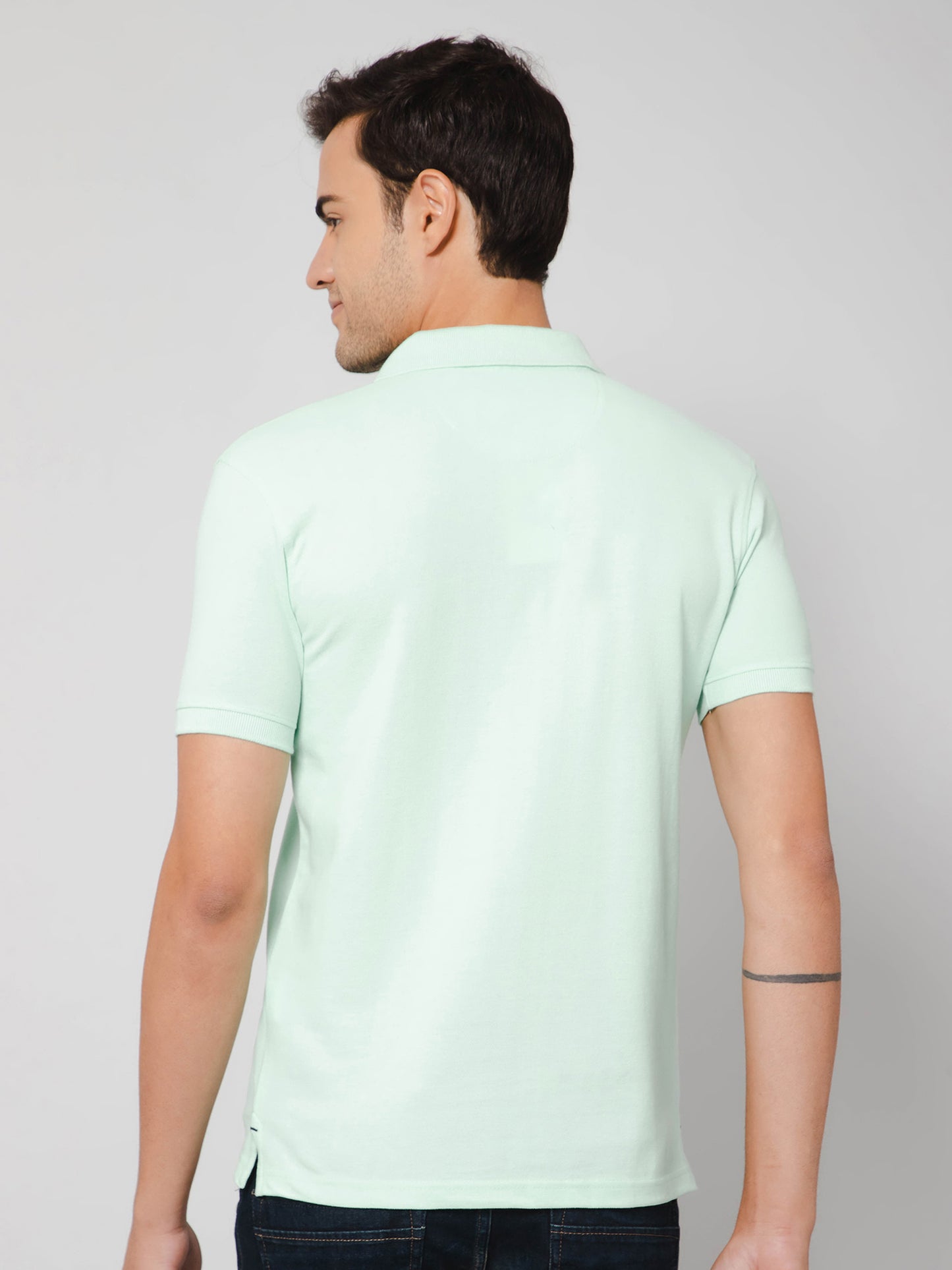 Cantabil Men Light Green T-Shirt (7114323624075)