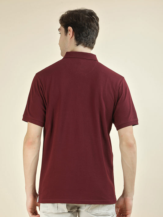 T-Shirt for Men | Breathable & Soft with Color Fastness Regular Fit Polo Neck Poly Cotton Fabric Solid Pattern