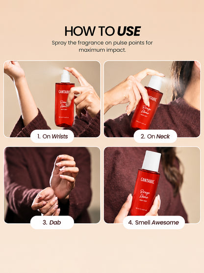 Cantabil Unisex Rouge Flame Long Lasting Body Mist 145ml