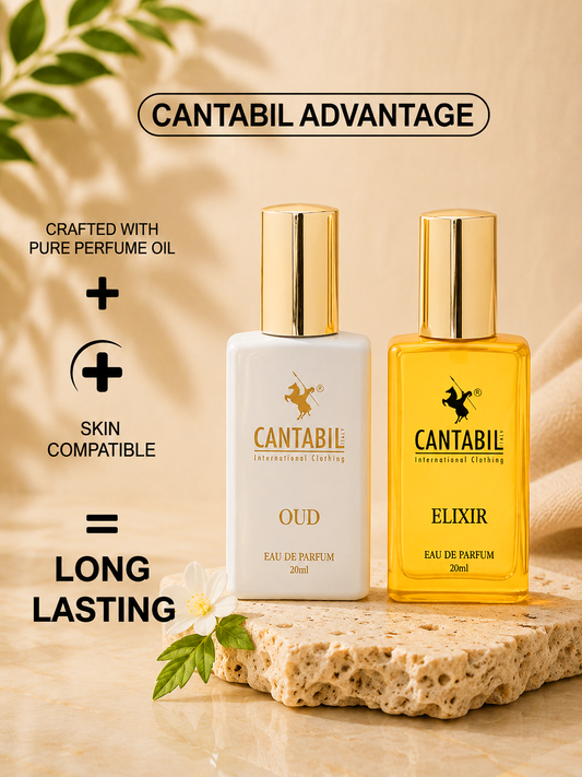 Luxury Long Lasting Elixir & Oud Perfume for Men & Women | 2x20ml with Cinnamon, Lavender & Sandalwood | Eau De Parfum