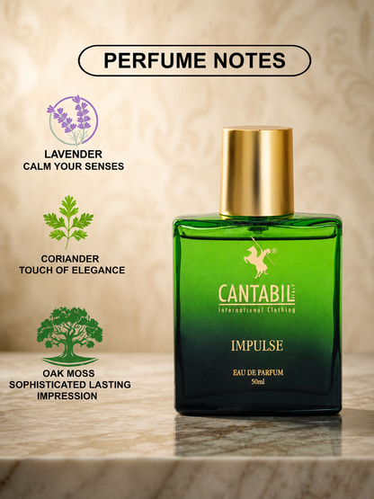 Luxury Unisex Long Lasting Impulse Perfume | 50ml With Lavender, Juniper & Vetiver | Eau De Parfum