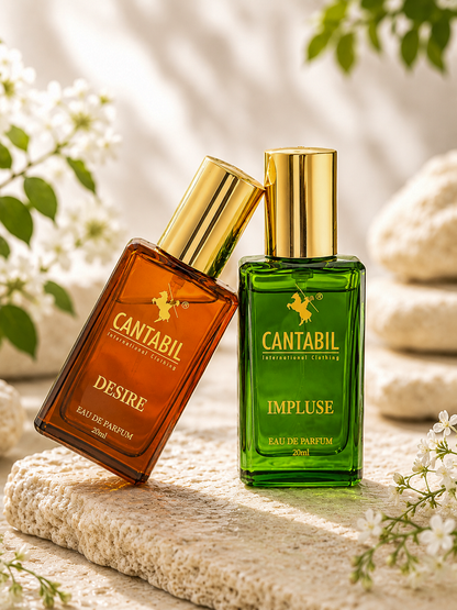 Luxury Long Lasting Impulse & Desire Perfume for Men & Women | 2x20ml with Mango, Lavender & Oak Moss | Eau De Parfum