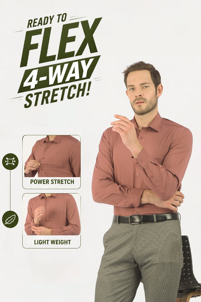 Men's Dustyrose Slim Fit Solid Full Sleeve Formal Shirt