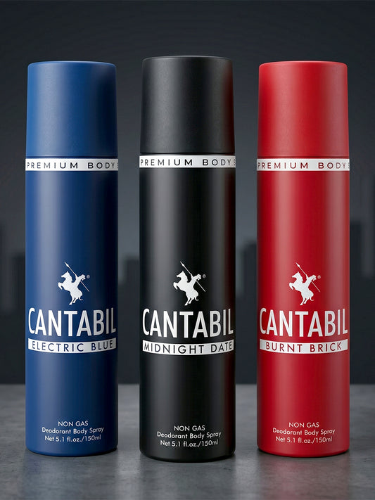 Burnt Brick ,Electric Blue, Midnight Date Unisex Long Lasting No Gas Deodorant Spray  -  For Men & Women (450 ml, Pack of 3)