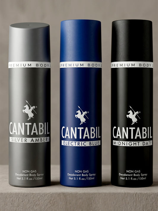 Silver Amber,Electric Blue, Midnight Date Unisex Long Lasting No Gas Deodorant Spray  -  For Men & Women (450 ml, Pack of 3)