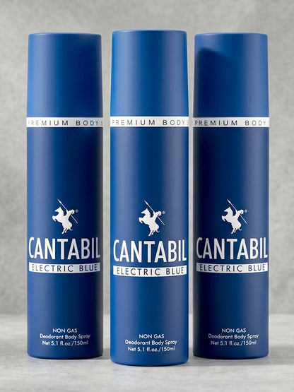 Electric Blue Unisex Deodorant Body Sprays ( 450 ml Pack of 3)