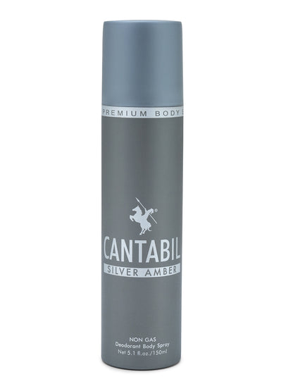 Cantabil Unisex Silver Amber Deodorant Spray Pack of 3 | 450ml
