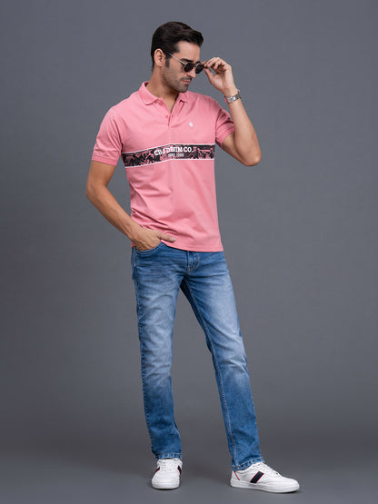 Men's Navy Regular Fit Typography Half Sleeve Casual T-Shirt