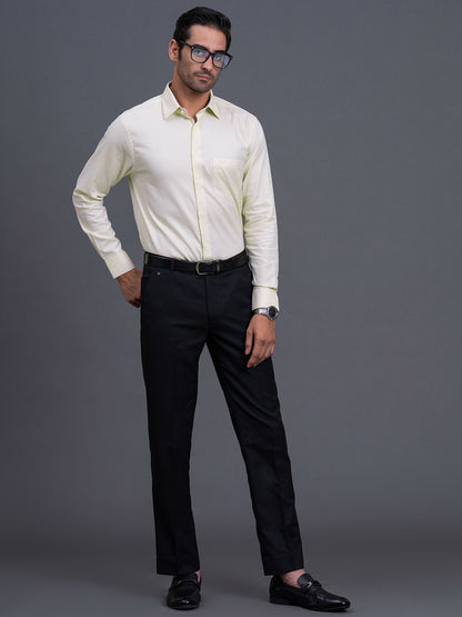Men's Beige Textured Regular Fit Full Sleeve Casual Shirt