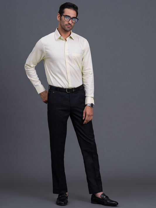 Men's Beige Textured Regular Fit Full Sleeve Casual Shirt