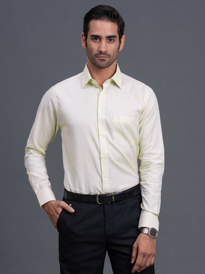 Men's Beige Textured Regular Fit Full Sleeve Casual Shirt