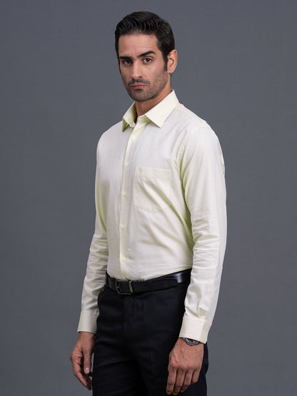 Men's Beige Textured Regular Fit Full Sleeve Casual Shirt