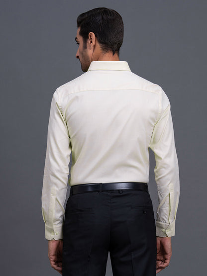 Men's Beige Textured Regular Fit Full Sleeve Casual Shirt