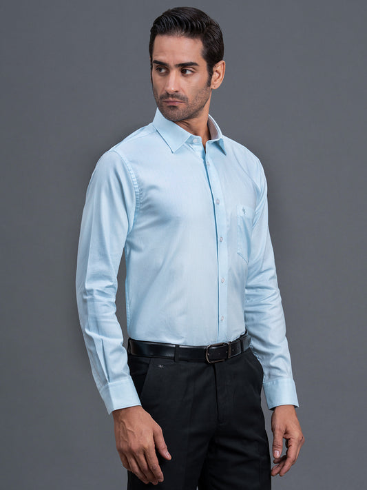Men's Aqua Self Design Slim Fit Full Sleeve Casual Shirt