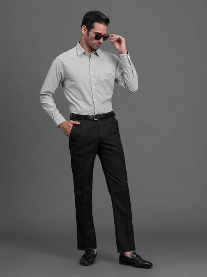 Men's Black Striped Regular Fit Full Sleeve Casual Shirt