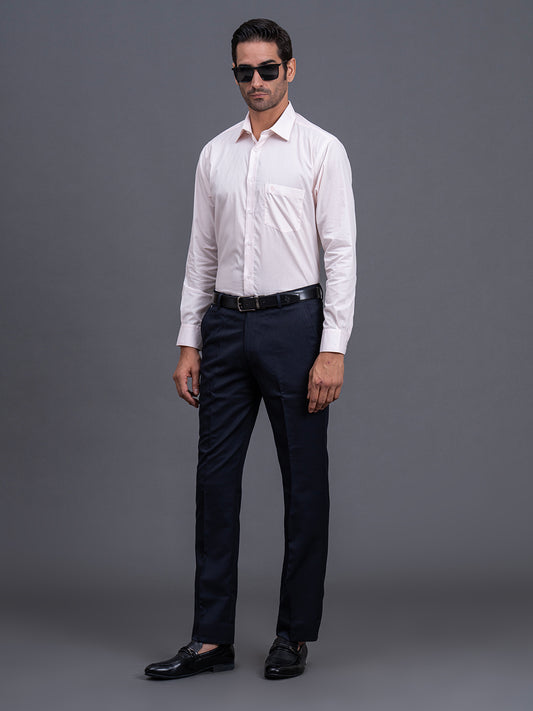 Men's Peach Solid Regular Fit Full Sleeve Casual Shirt