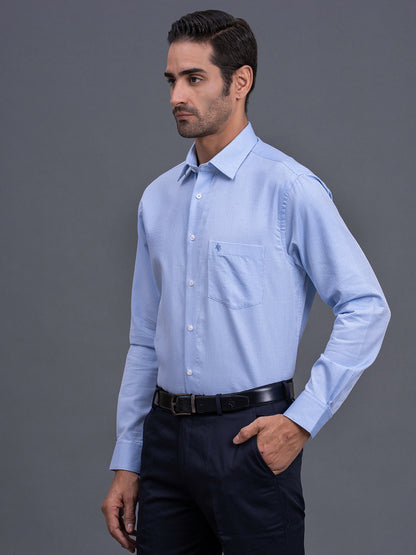 Men's Light Blue Slim Fit Checkered Full Sleeve Casual Shirt