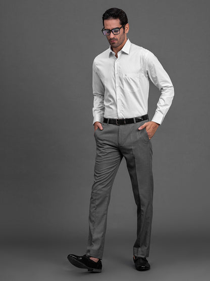 Men's Grey Printed Slim Fit Full Sleeve Casual Shirt