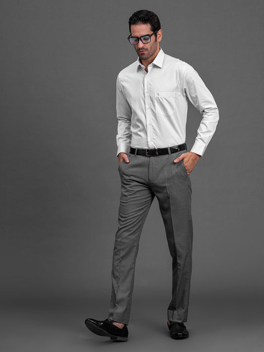 Men's Grey Printed Slim Fit Full Sleeve Casual Shirt