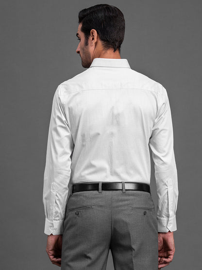 Men's Grey Printed Slim Fit Full Sleeve Casual Shirt