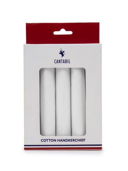 Men's White Solid 100% Cotton Handkerchief ( Pack of 5 )