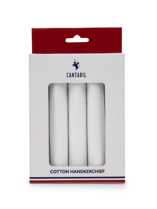 Men's White Solid 100% Cotton Handkerchief ( Pack of 5 )