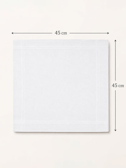 Men's White Solid 100% Cotton Handkerchief ( Pack of 5 )