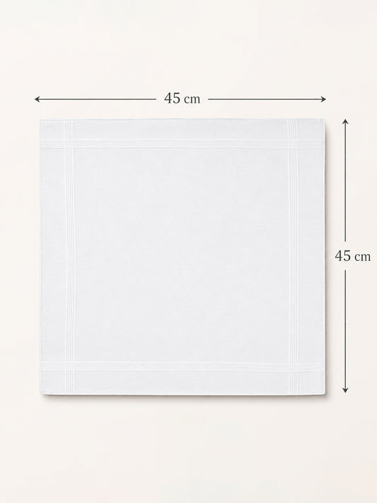 Men's White Solid 100% Cotton Handkerchief ( Pack of 5 )