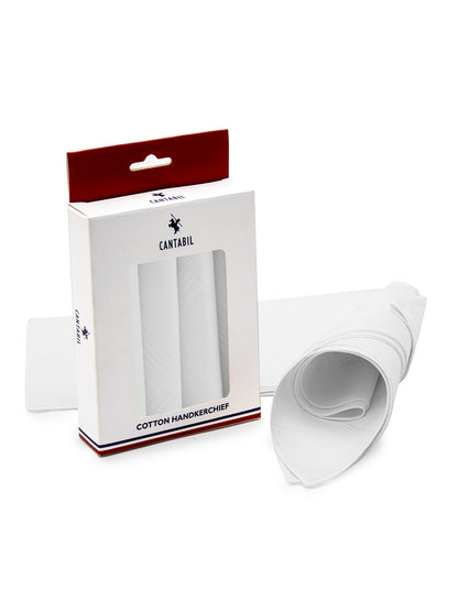 Men's White Solid 100% Cotton Handkerchief ( Pack of 5 )